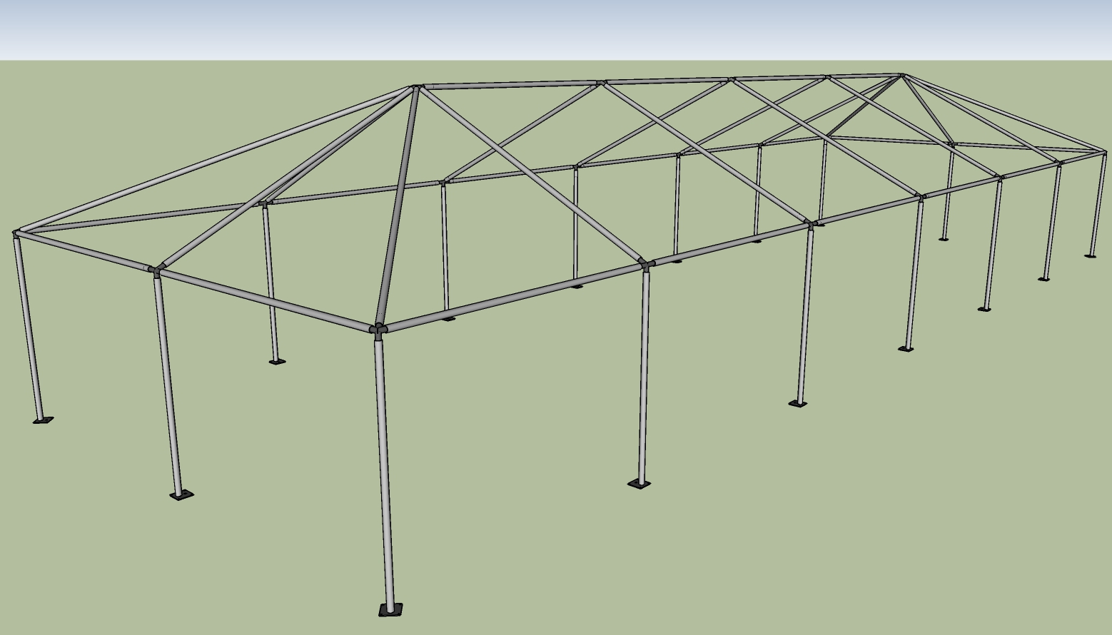 20x60 frame tent End View